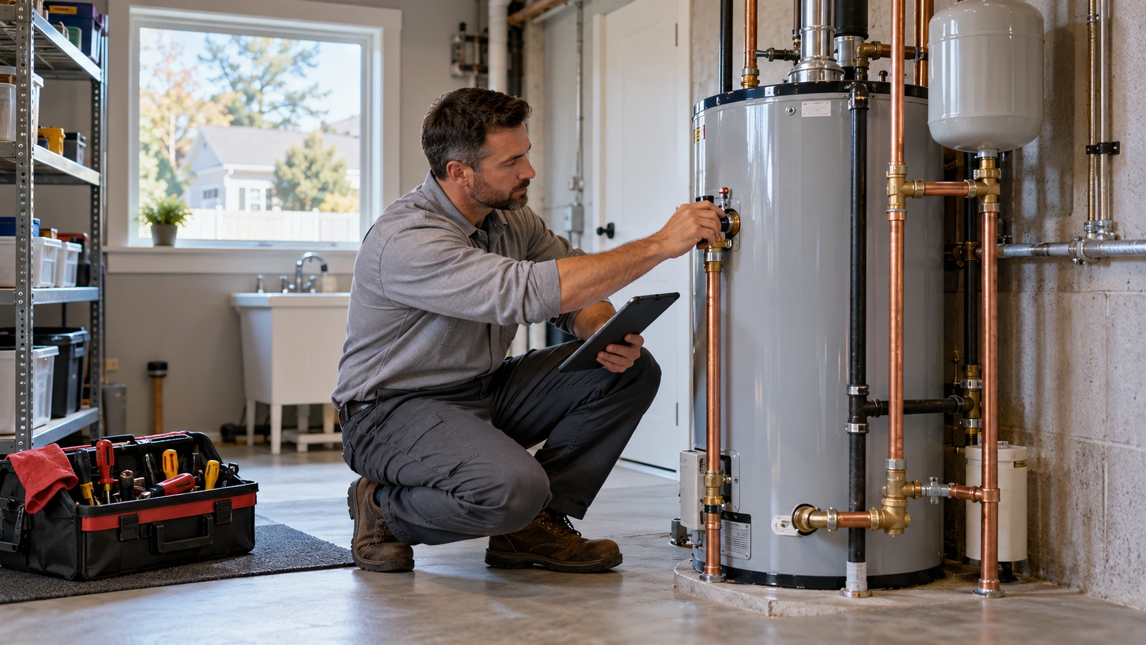 Appliance water line installation.