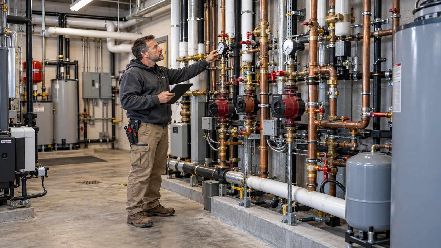 Commercial backflow prevention assembly.