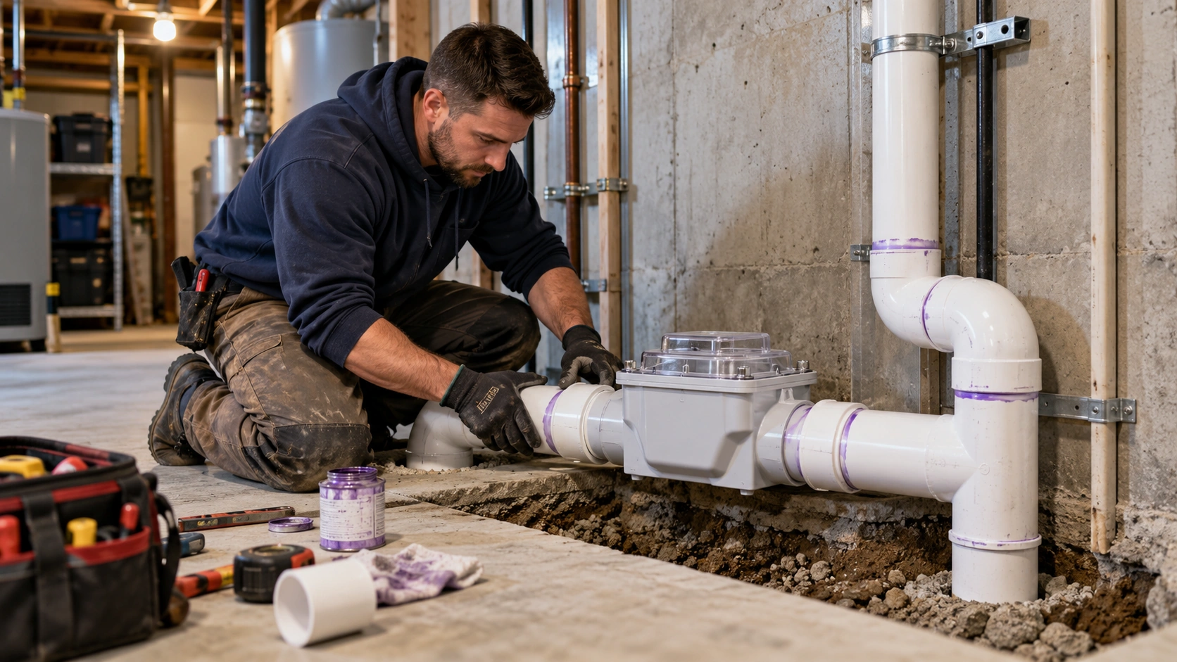 Residential drain cleaning service.