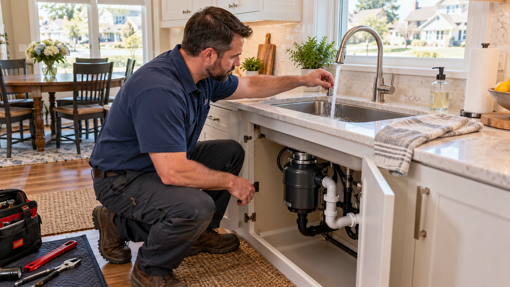 Plumbing fixture installation.