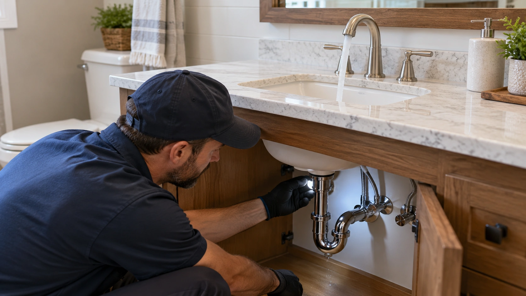 Faucet and fixture leak test.