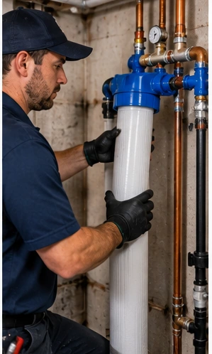 Local plumber arriving for home service in Biltmore Shores, Massapequa, NY.