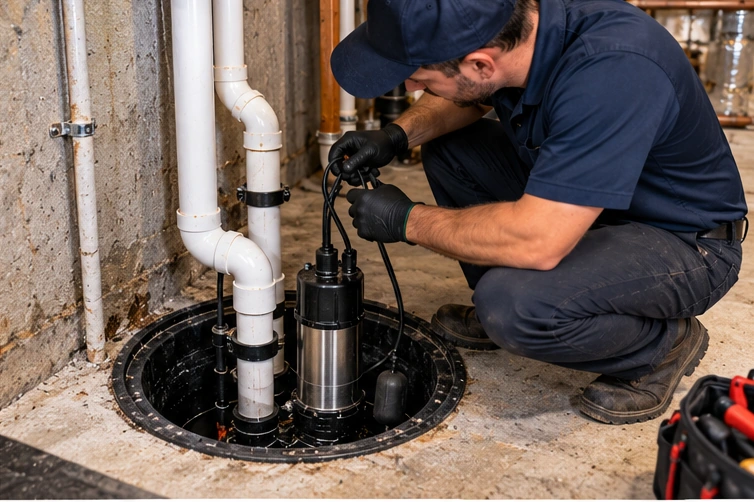 Local plumber arriving for home service in Farmingdale, NY.
