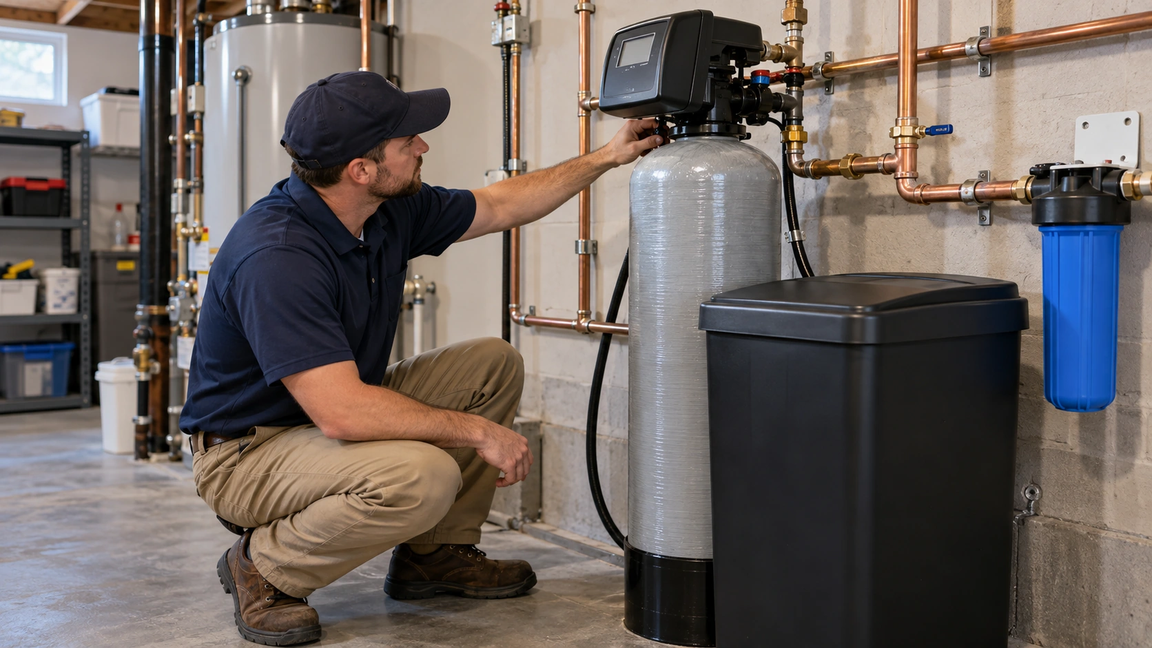 Water softener system test.